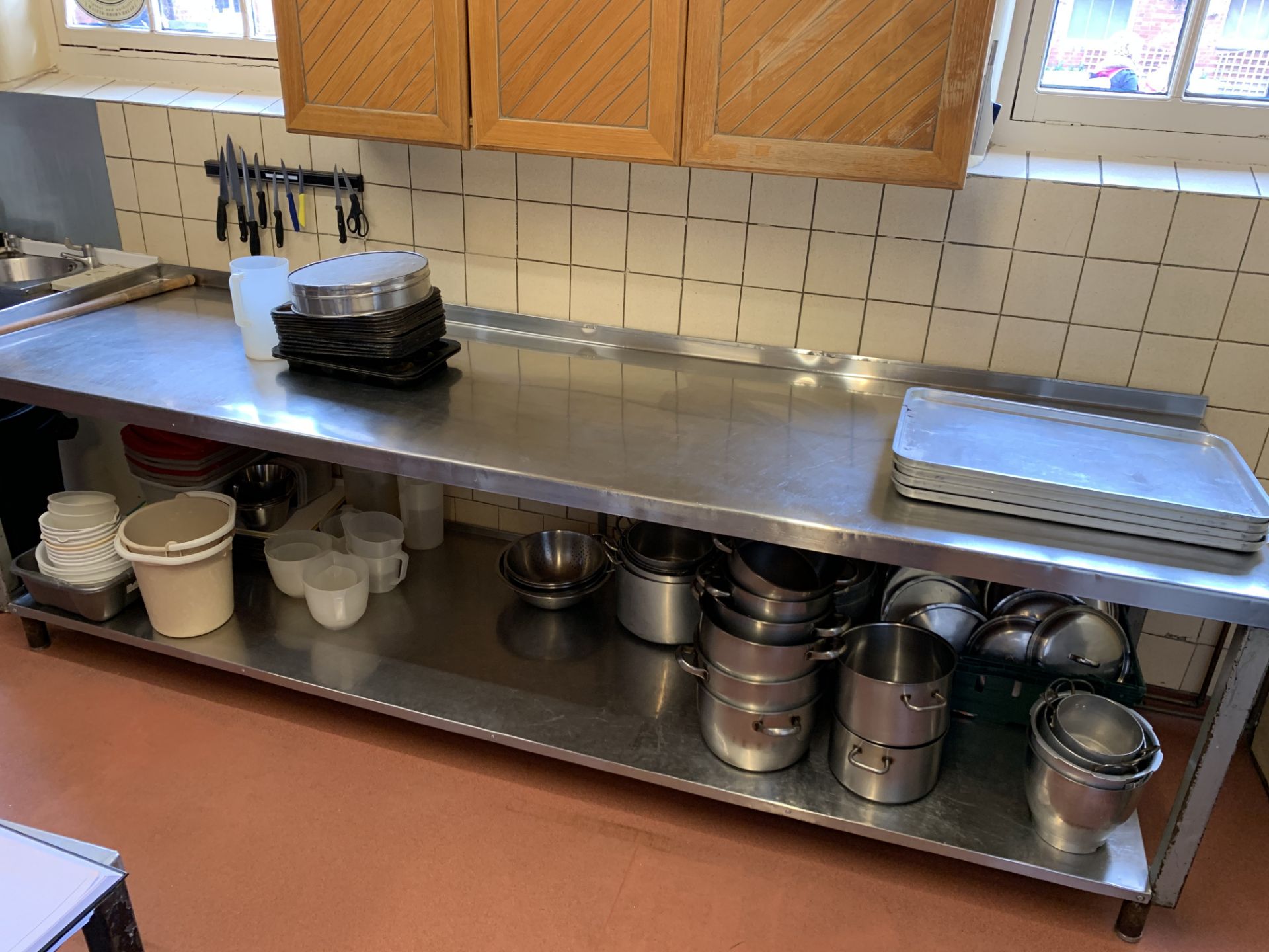 9ft Long 2 tier stainless steel prep table