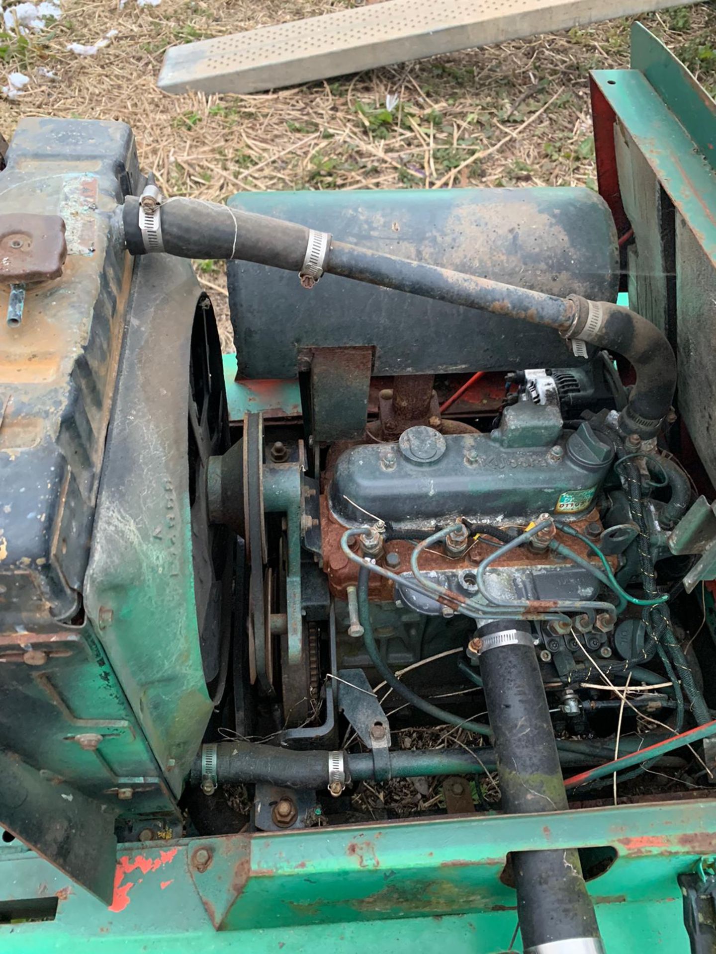 Kubota Three Cylinder Diesel Engine fitted to Old Mower - Image 3 of 4