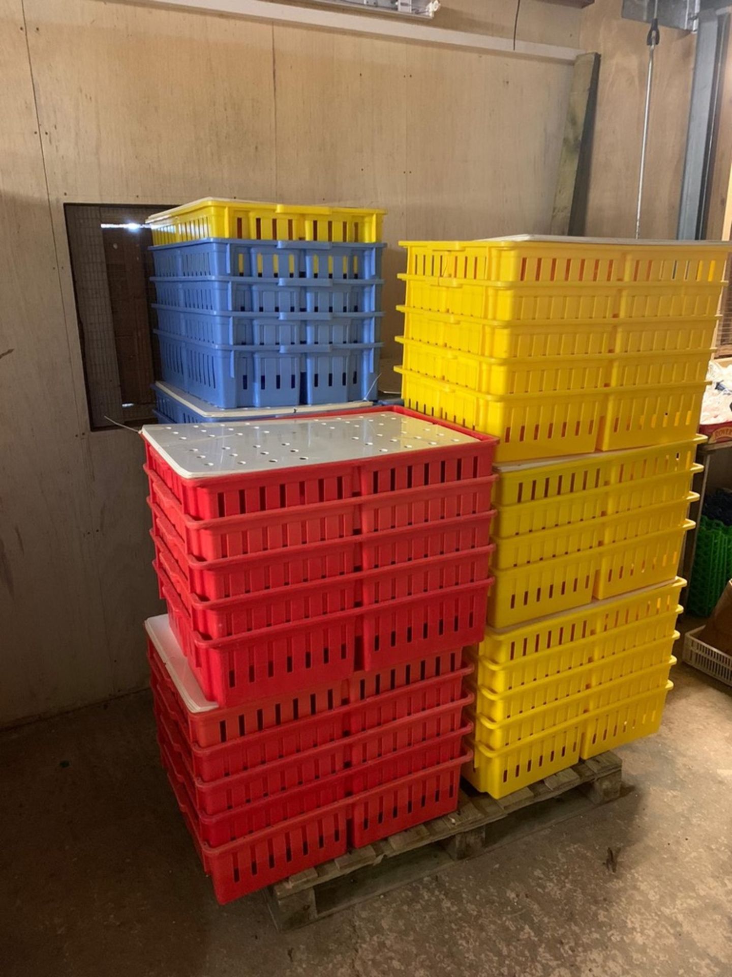 10 x Plastic chick transport boxes - complete with lids - various colours - Image 3 of 3