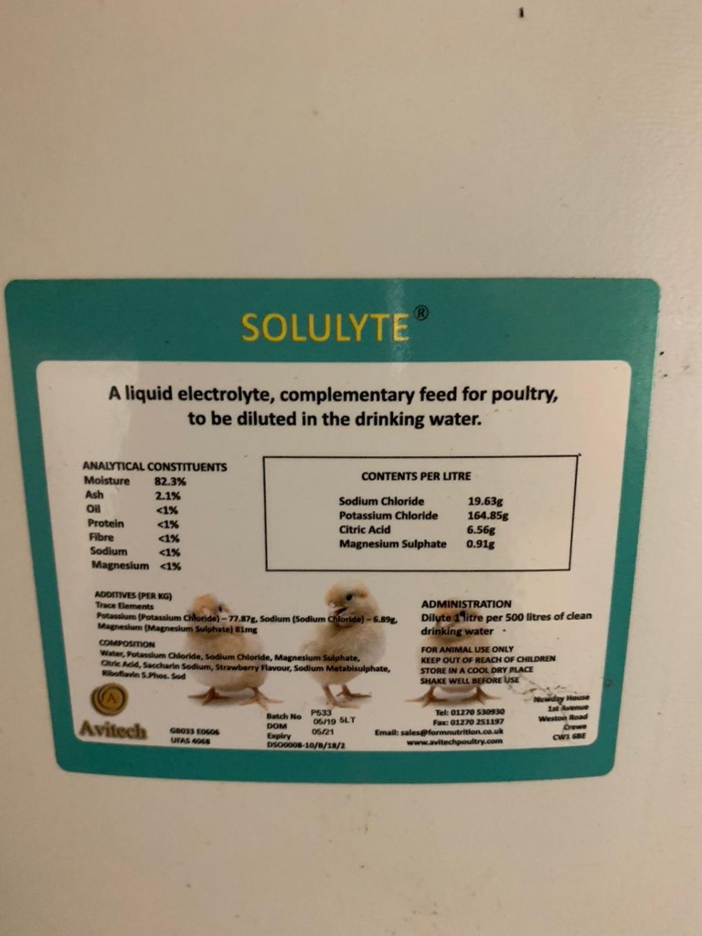 3 x 5 litre Solulyte Poultry Salts - Image 2 of 3