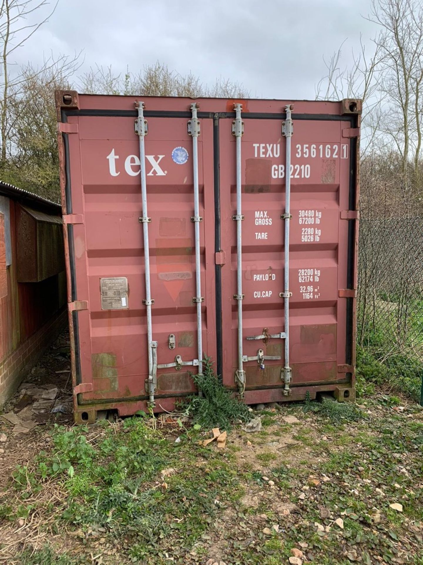 6m Steel Shipping Container c/w Barn Doors