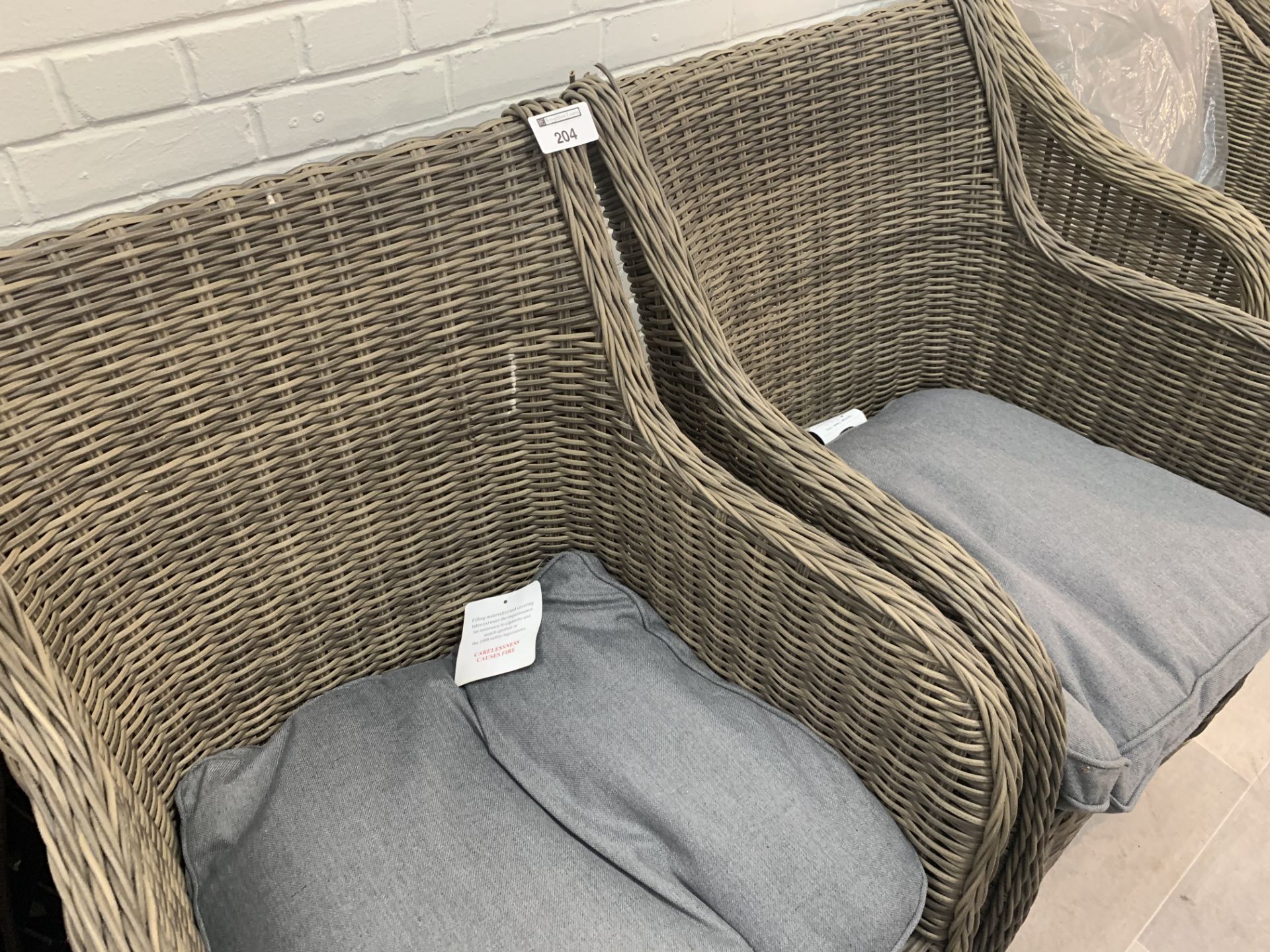 A pair of returned damaged see photo Maze Rattan arm chairs - Image 2 of 4