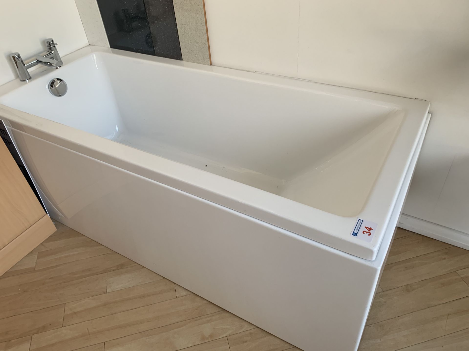 Laufen acrylic bath with feet frame and panel, chrome mixer tap 170l x 70w - Image 2 of 3