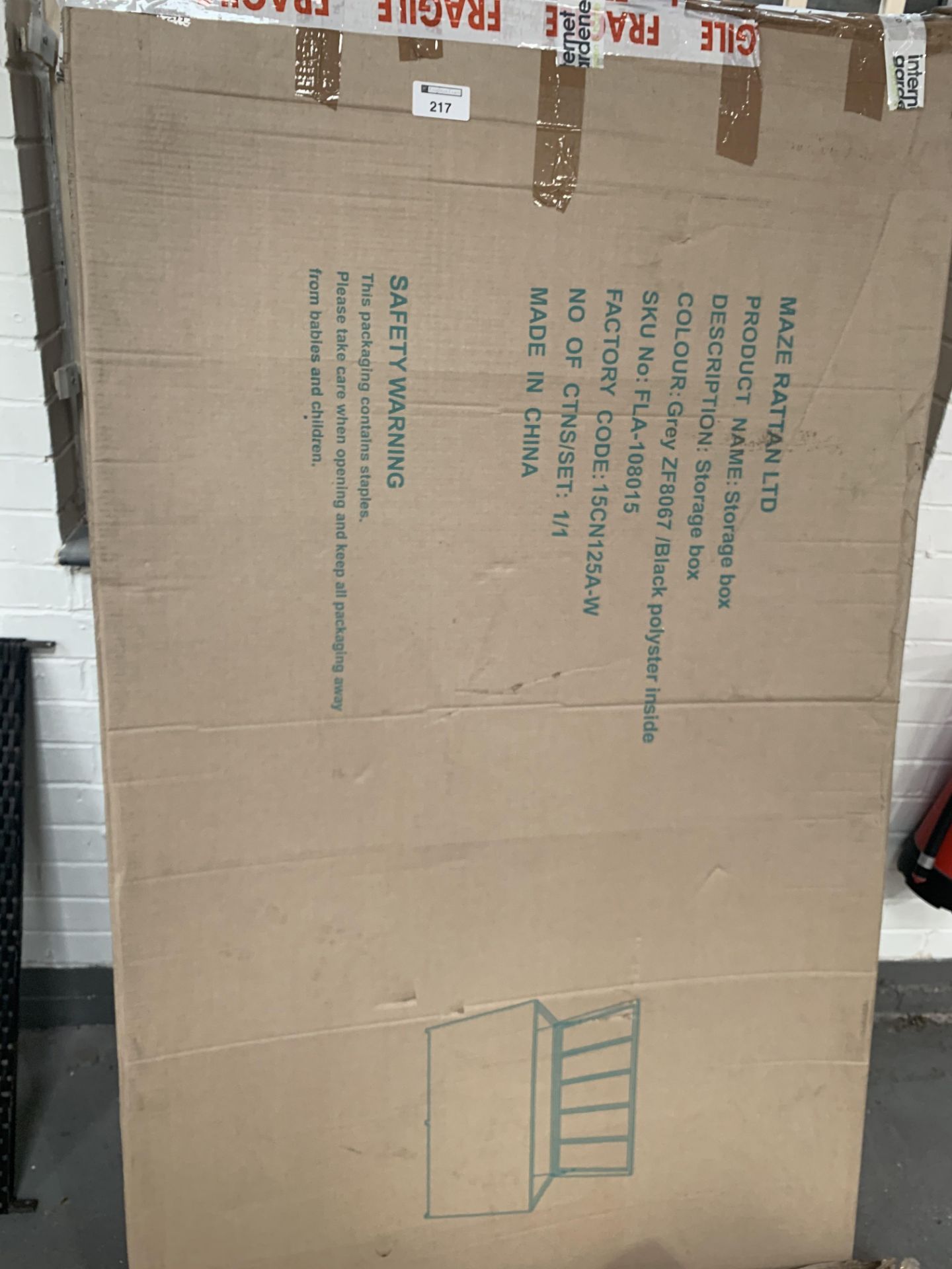 Boxed Maze Rattan cushion storage box