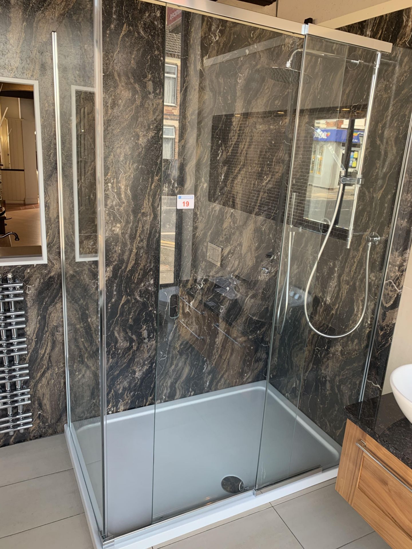 Kudos pinnacle 8 sliding door glass shower cubicle with shower tray & Aqualisa shower fittings only - Image 5 of 5