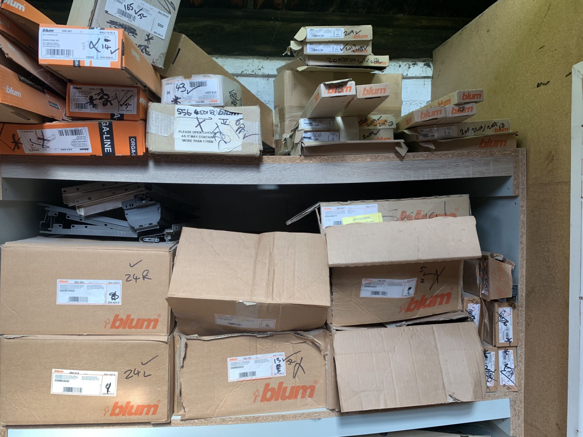 Large stock of Blum fittings as per photos
