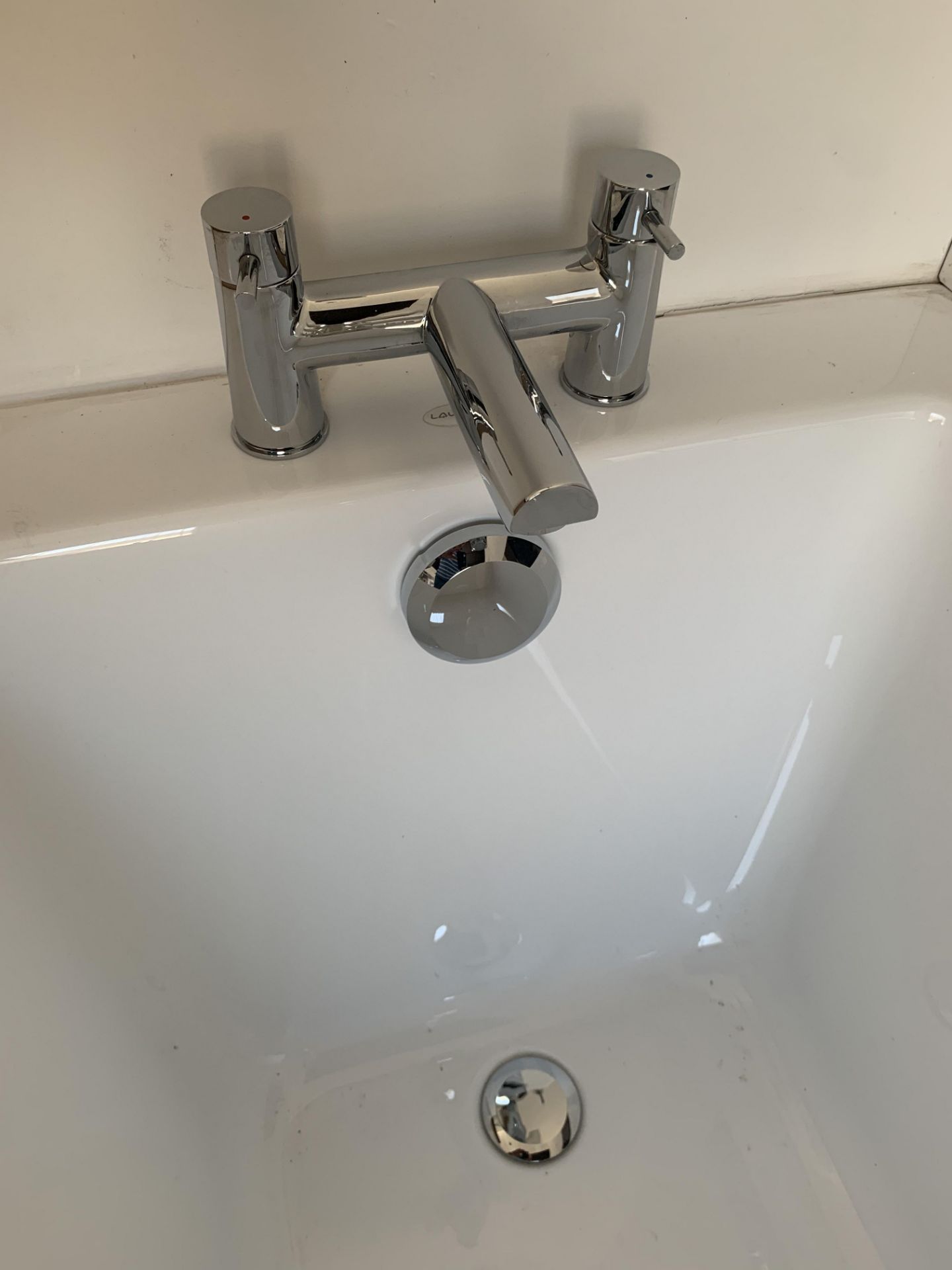 Laufen acrylic bath with feet frame and panel, chrome mixer tap 170l x 70w - Image 3 of 3