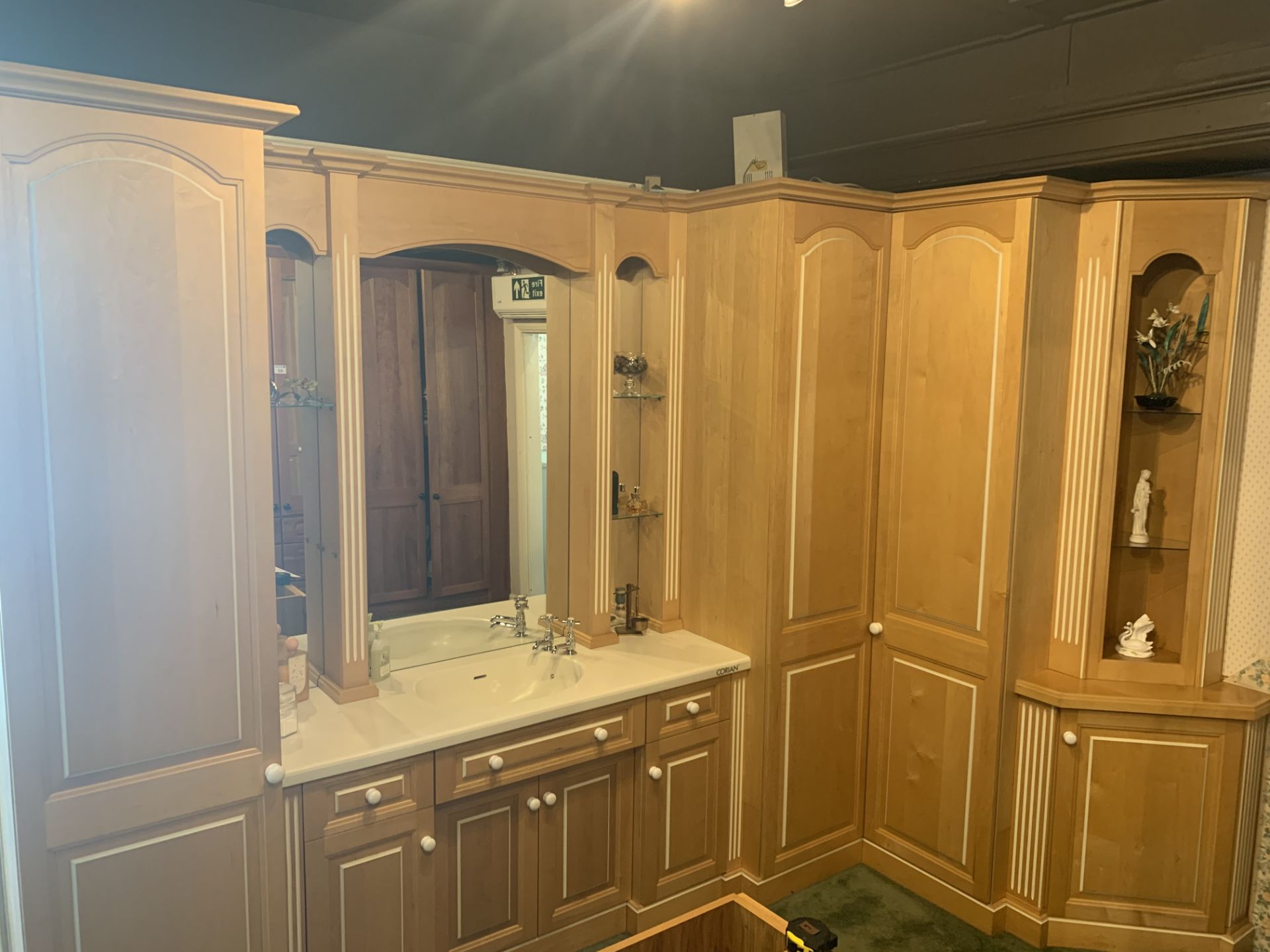 Traditional style fitted bathroom display with corian sink unit, 310 L