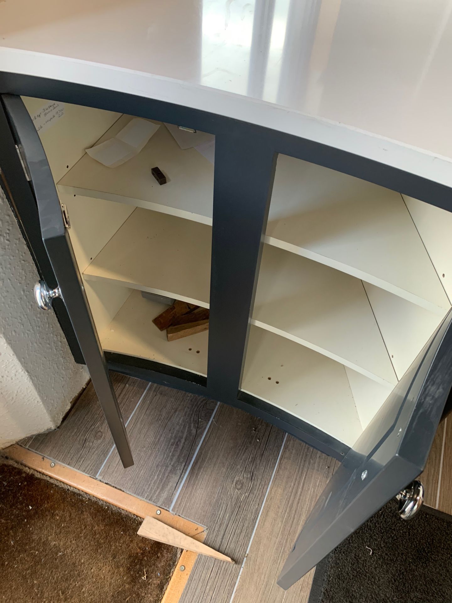 Shaker kitchen pantry with fridge and freezer, sink cabinets below and above with boiler tap - Image 17 of 18