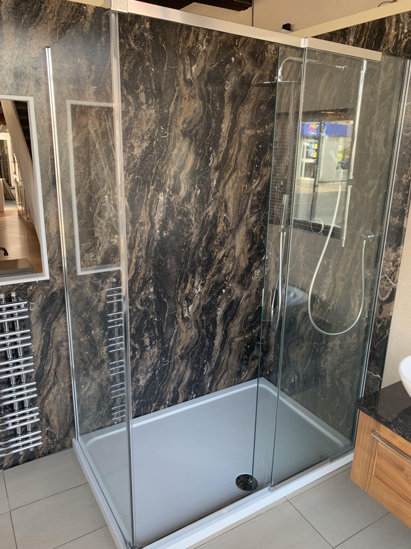 Kudos pinnacle 8 sliding door glass shower cubicle with shower tray & Aqualisa shower fittings only