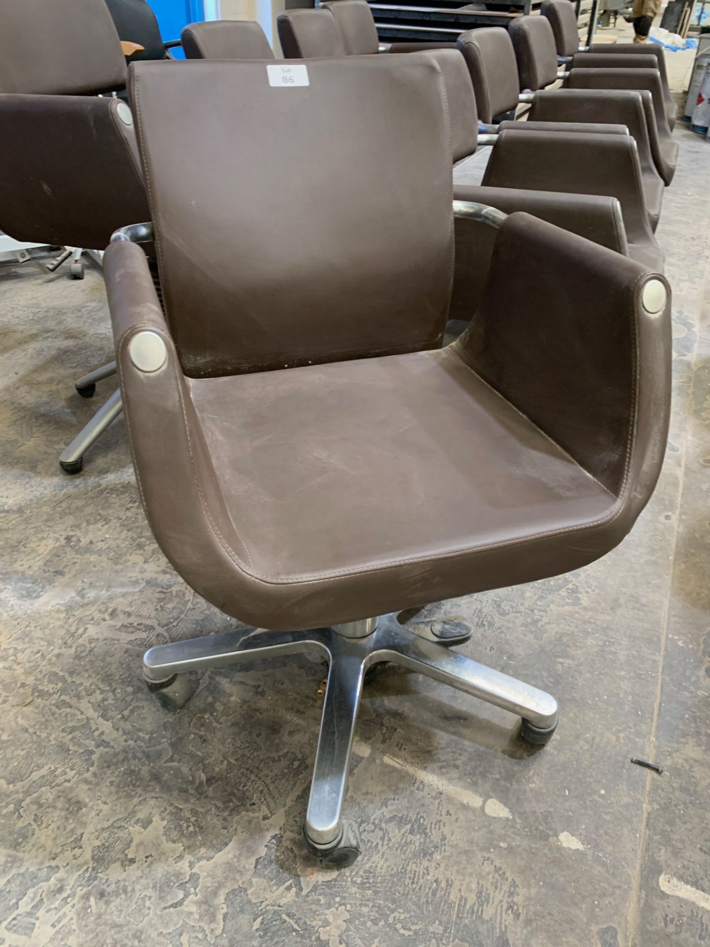 9 x Brown rise, fall and recline salon arm chairs - Image 2 of 4
