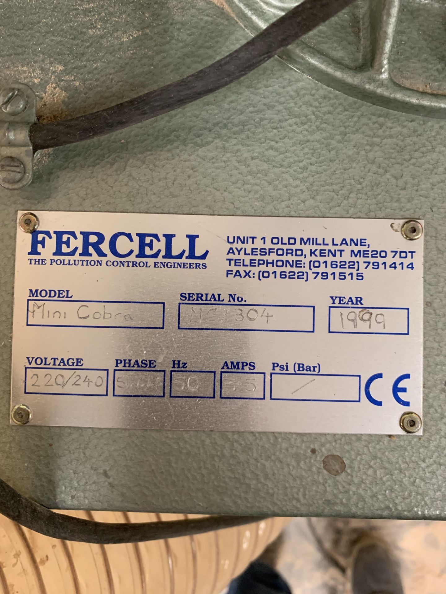 Fercell Mini Cobra 240v single bag extractor - Image 2 of 3