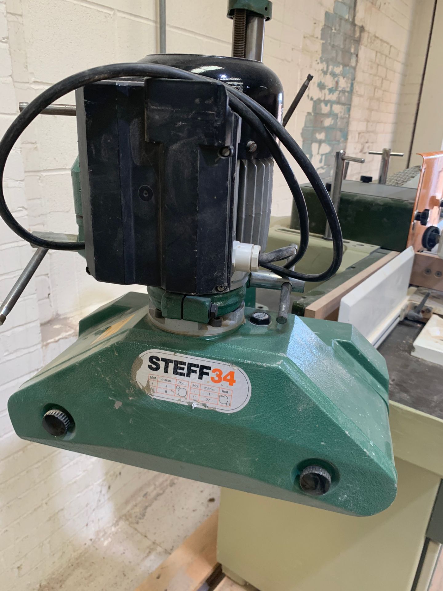 SCM T110A Spindle Moulder with Tennon Attachment and Steff 34 Power Feed - Image 8 of 10