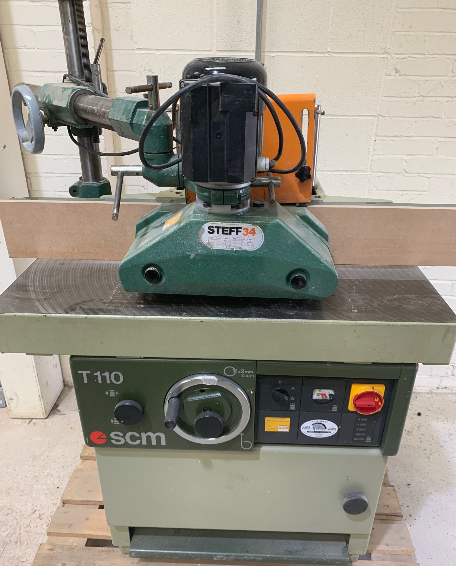 SCM T110A Spindle Moulder with Tennon Attachment and Steff 34 Power Feed - Image 10 of 10