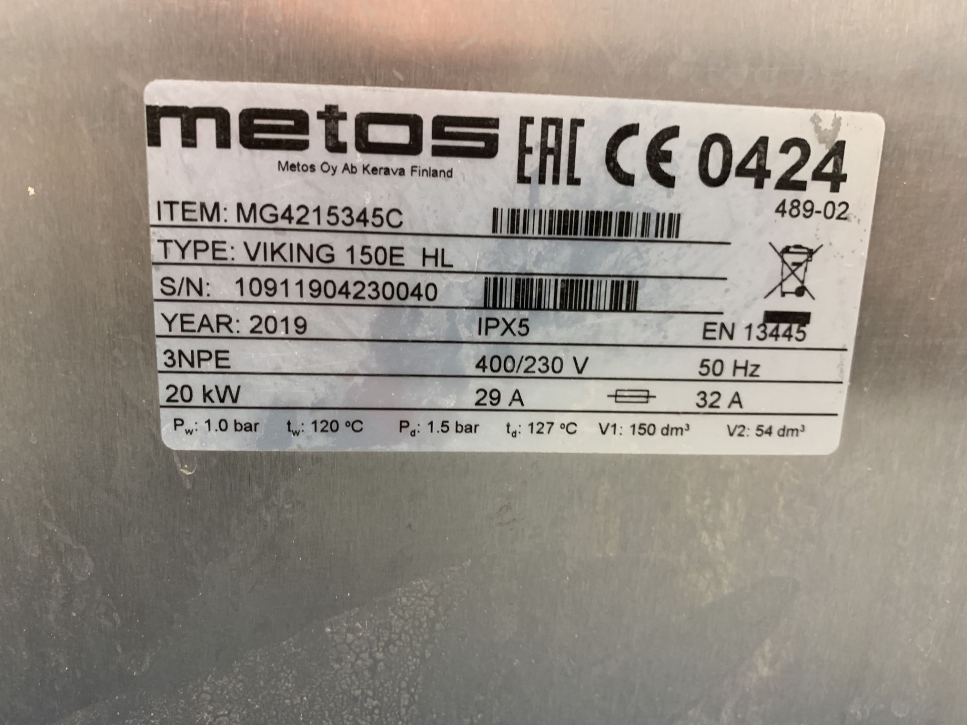 Metos Viking type 150E HL Kettle 2019 - Image 3 of 4