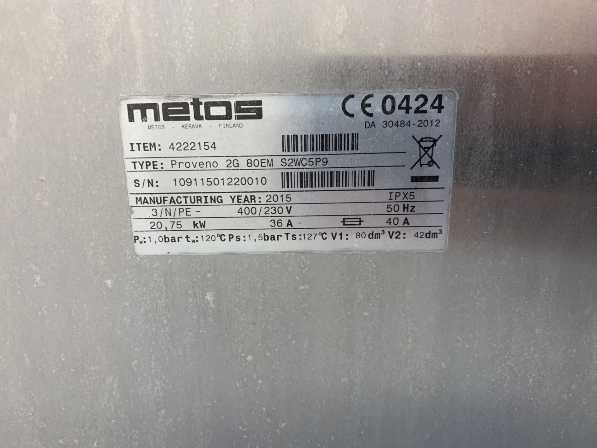 Metos Proveno 2G 80EM S2WC5P9 Kettle 2015 - Image 4 of 7