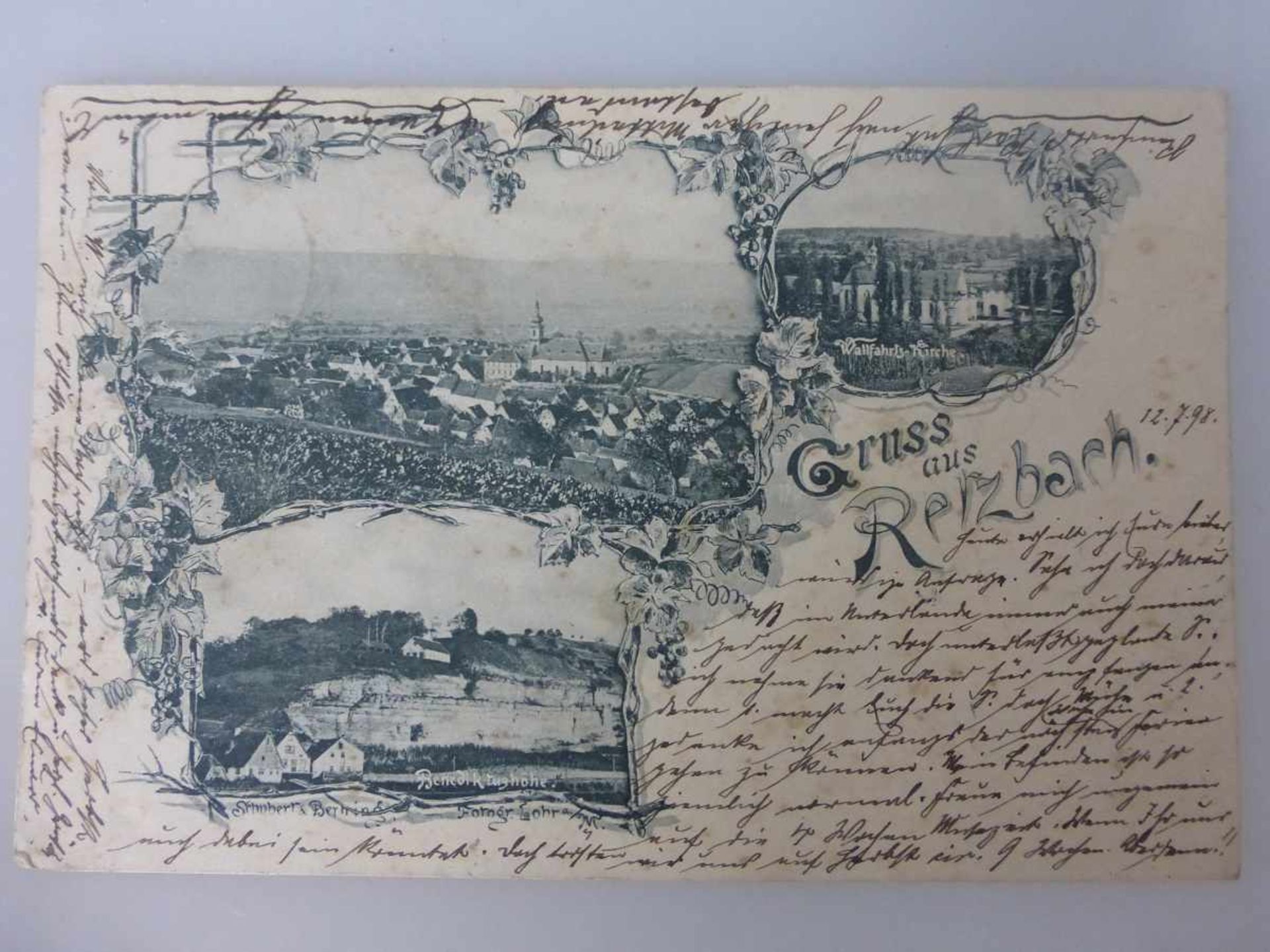 Postkarte - Litho - Gruß aus Retzbach / Unterfranken, gel. 1898