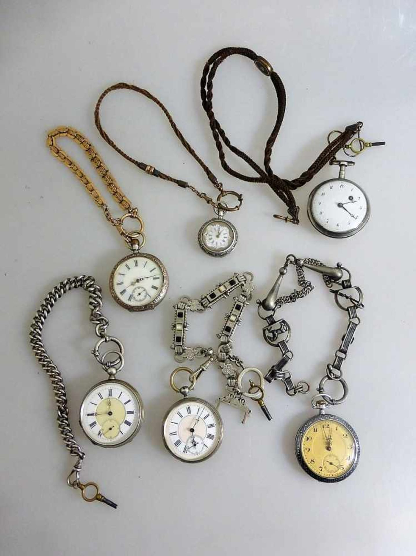 Konvolut von 6 Taschenuhren, 5 Herrentaschenuhren und 1 Damentaschenuhr (alpenländisch),<