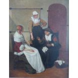 Düsseldorfer Maler, um 1900, Gemälde Öl/Lw., i.R., "Der Heiltrunk", junge werdende Mutter<br