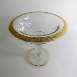 Glasschale mit Golddekor, h. 17cm, d. 16,5cm, ber.