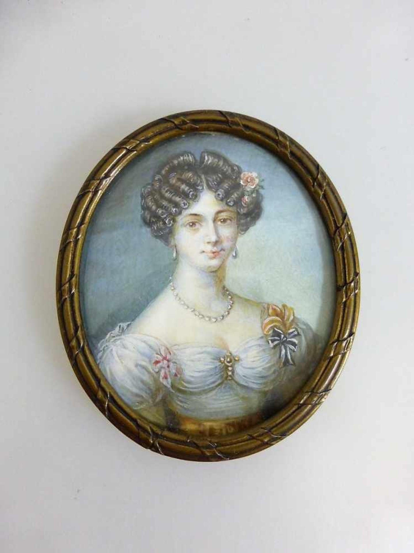 Miniatur, 1.H.19.Jh., Portrait der Auguste Fürstin von Liegnitz (1800 Dresden - 1873 Bad<