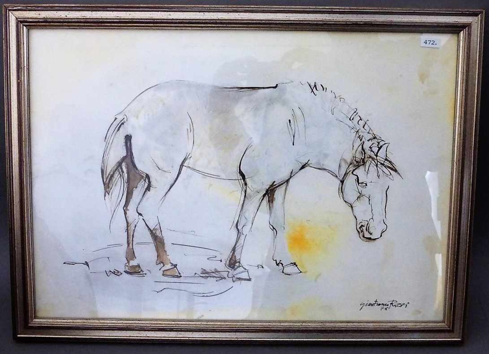 Rizzi, Gianfranco (*1946 Foggia), Aquarell / Tusche, "Pferd", sign. und dat. 1978, i.R.