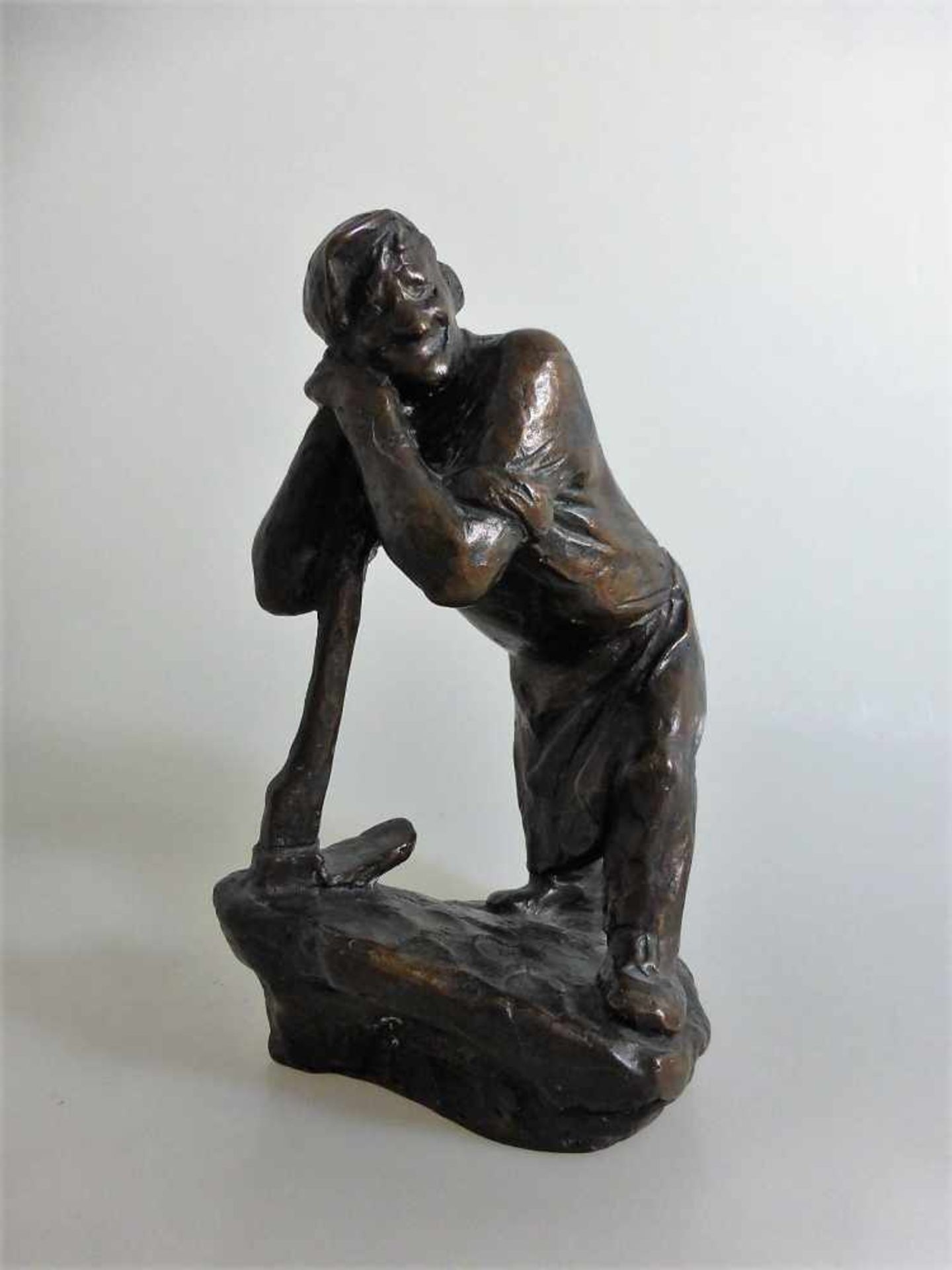 Rother, Richard (1890 Bieber - 1980 Fröhstockheim), Skulptur "Häcker", Bronze, h. 22,5cm,<b