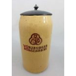 Bierkrug - "Bürgerbräu Würzburg" m. Zinndeckel, dieser lose, 1 Liter, tlw. best.