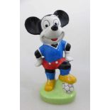 Porzellanfigur - Mickey Mouse mit Fußball, Walt Disney Productions, Bemalung tlw. ber., h.<