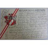 Postkarte Studentika - Abituria Würzburg 1910, Scheiner Verlag, gel.<