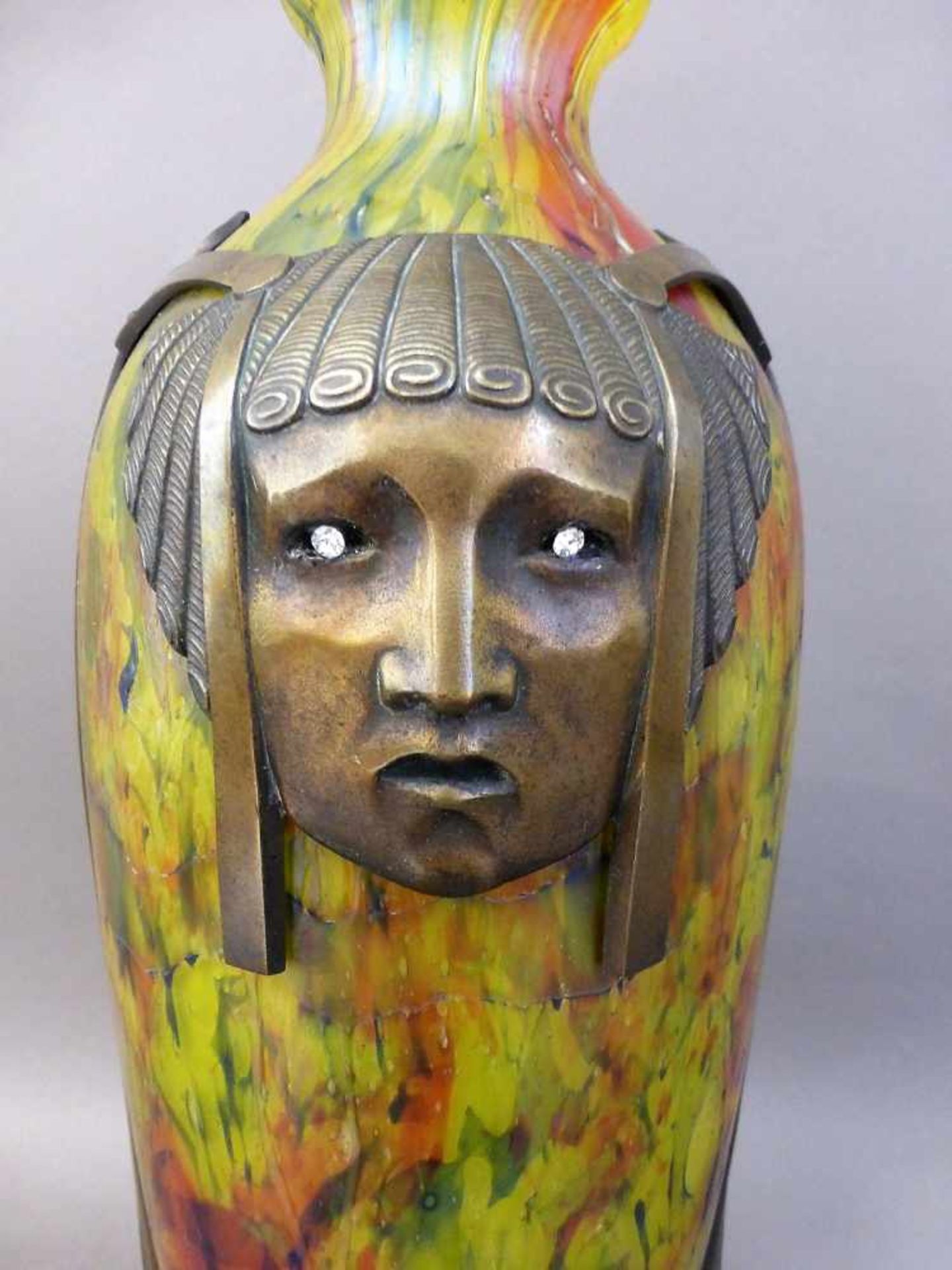 Museale Jugendstilvase, wohl Frankreich um 1900, außergewöhnlich große Vase mit<br - Image 2 of 4