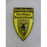 Emailschild - Reklameschild "Deutscher Bauerndienst", Union Werke Radebeul-Dresden, 20cm x