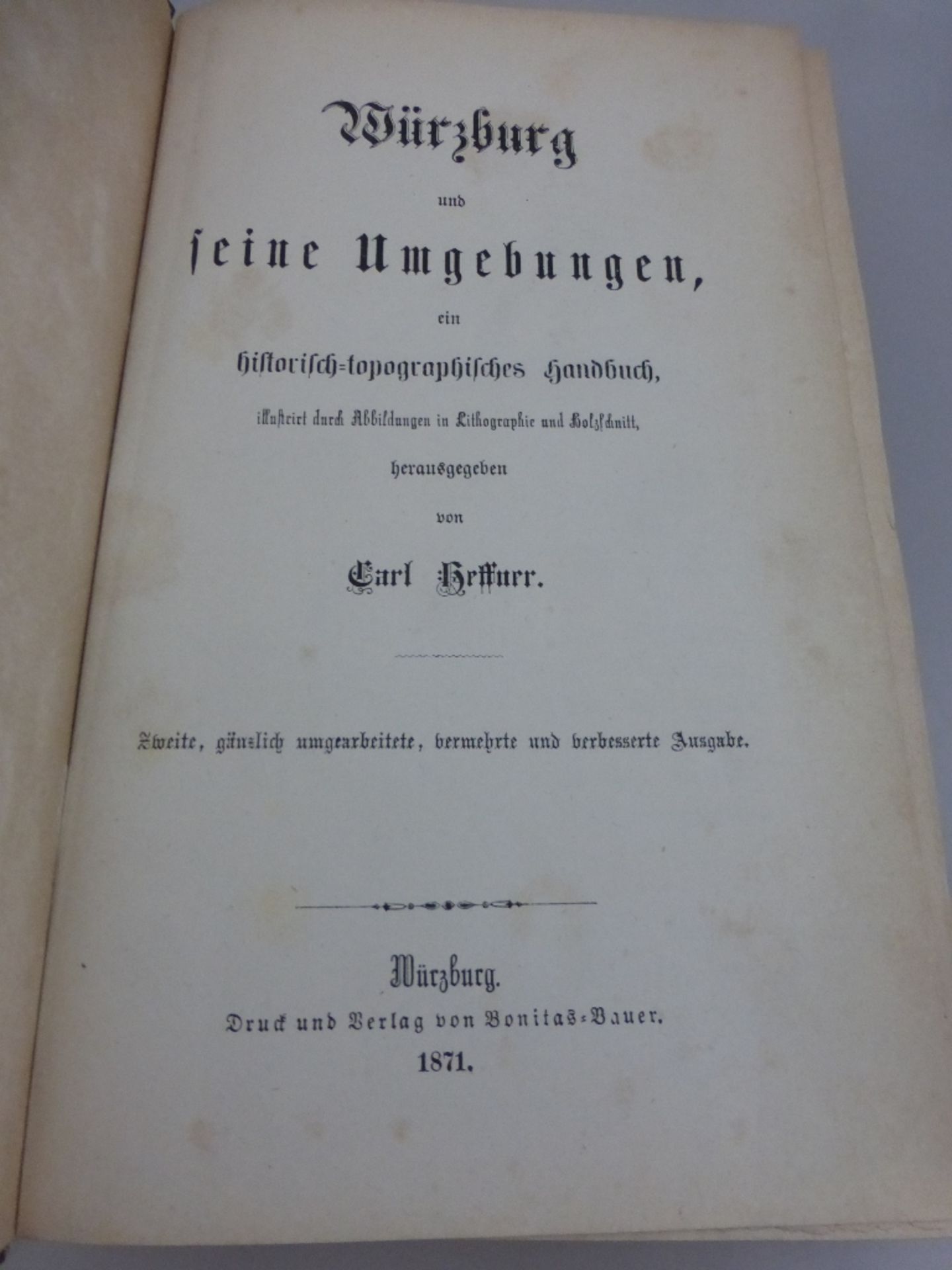 Heffner, Carl - Würzburg und seine Umgebungen, ein historisch-topographisches Handbuch, - Image 3 of 3