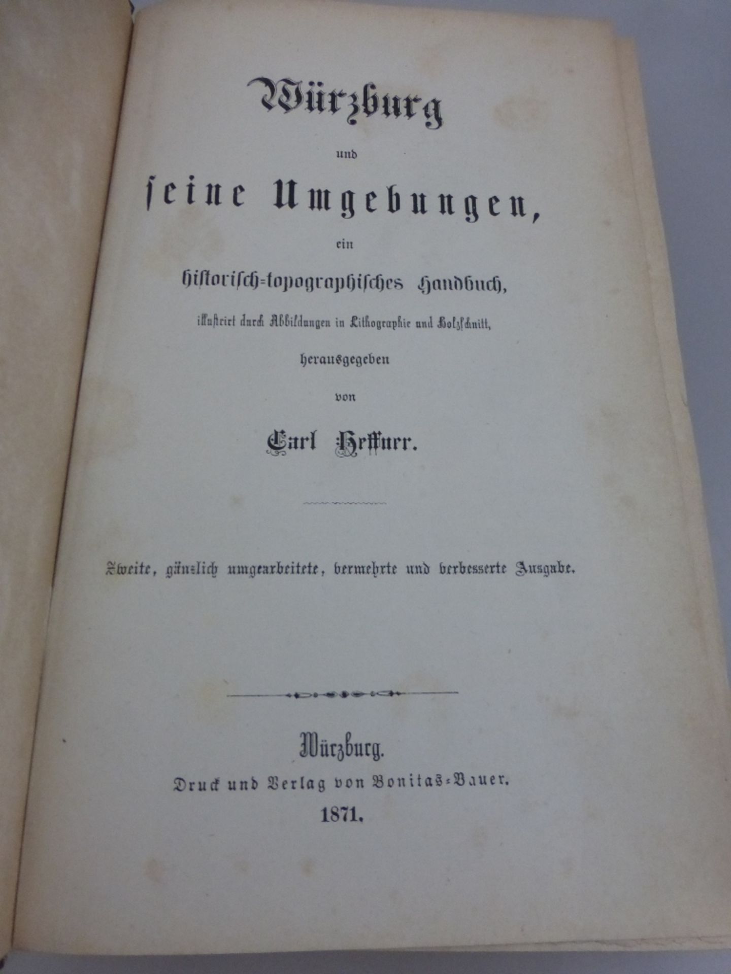 Heffner, Carl - Würzburg und seine Umgebungen, ein historisch-topographisches Handbuch, - Bild 3 aus 3