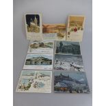 9 Neujahrskarten Würzburg, alle Karten postalisch gelaufen, Erhaltung unterschiedlich,