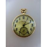 Goldfilled Frackuhr, Illinois Springfield Watch Co., glattes Gehäuse, vergoldetes