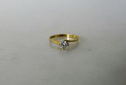 Damenring, Gelbgold 585, CHRIST Ring mit Brillant, mittig Brillantsolitär ca. 0.3 ct., RG