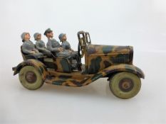 Blechspielzeug, deutsch 1930er Jahre, Tipp & Co., kleiner Kübelwagen, Blech, mimikry, 7cm