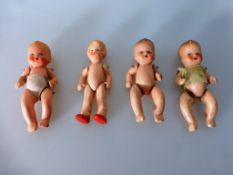 4 Puppenkinder für die Puppenstube, 1.H.20.Jh., 3x gemarkt "Germany 36", tlw. min. best.,