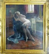 De Boucher, Arnulf (1872 München - 1945 Langkampfen), Gemälde, Öl/Lw., "Weiblicher Akt im