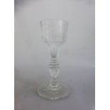 Barockglas, deutsch 18.Jh., kleines Barockglas, farbloses Glas mit Schliffdekor,