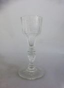 Barockglas, deutsch 18.Jh., kleines Barockglas, farbloses Glas mit Schliffdekor,