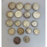 Kaiserreich Preussen, 18 Silbermünzen, 5 Mark 2x 1903, 1898, 1914, 3x 1913, 1904 und 1899