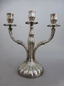 Kerzenleuchter, Silber 800, deutsch, 3-flammiger Leuchter, h. 29cm, b. 26cm, Fuß gefüllt,