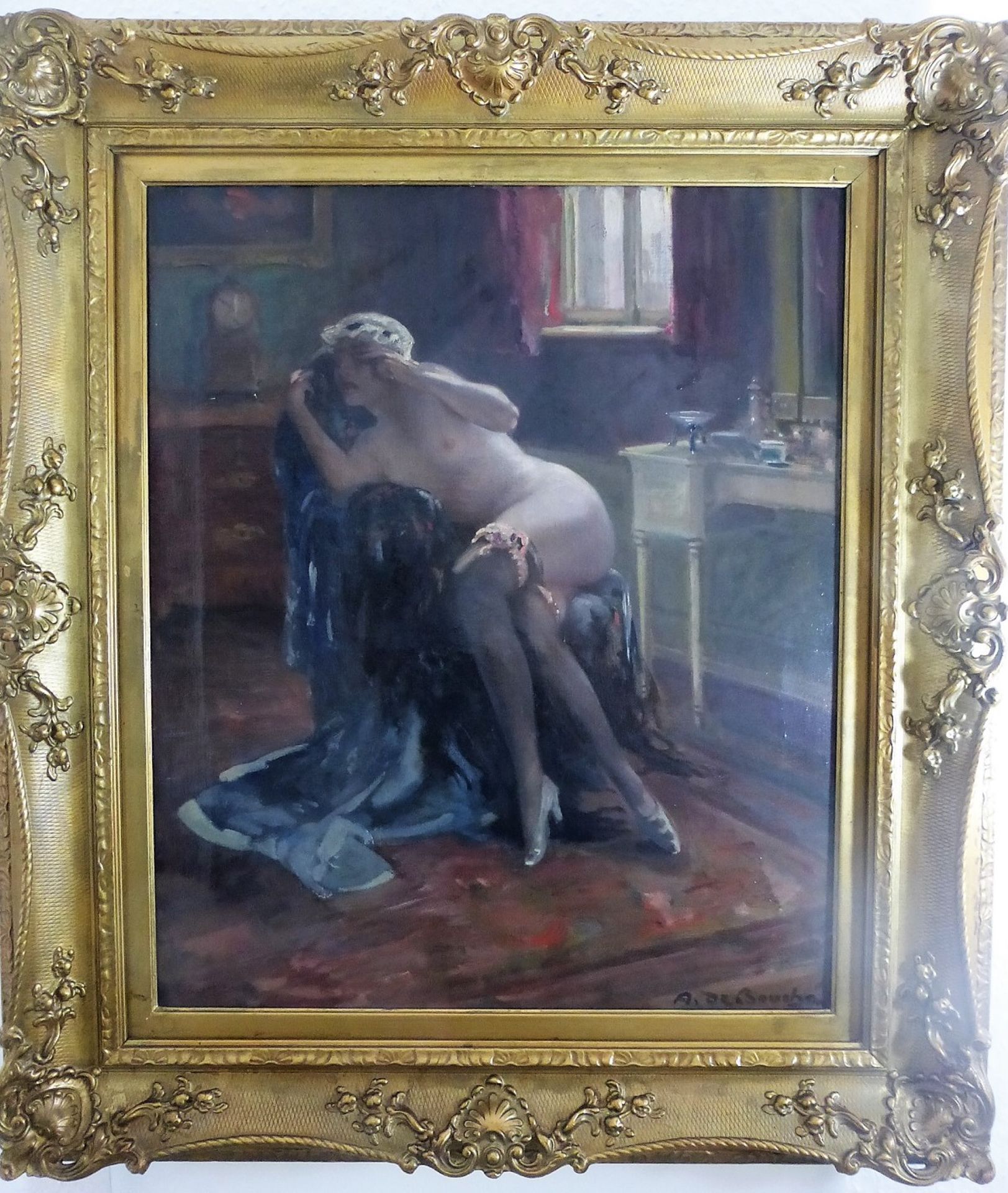De Boucher, Arnulf (1872 München - 1945 Langkampfen), Gemälde, Öl/Lw., "Weiblicher Akt im - Image 2 of 4