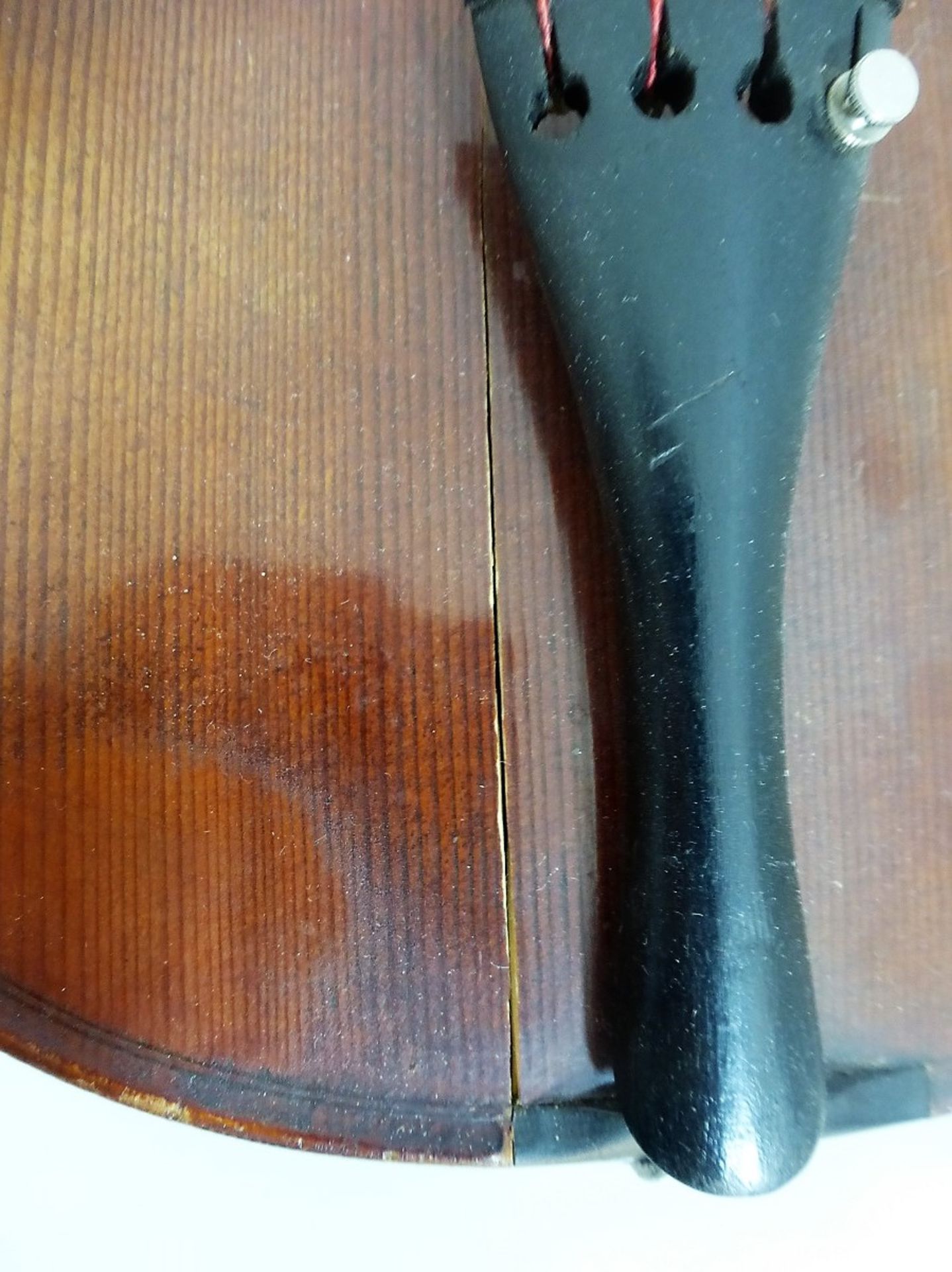 Geige um 1900, innen bez. Alexander Gagliano - Stradivarius Fecit Neapoli Anno 1715, - Bild 2 aus 2