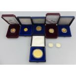 Ungarn, 8 Münzen, 2000 Forint 2014/2015 CU/Ni, 50 Forint 1968 Gold 900 / 4,2g., 5000