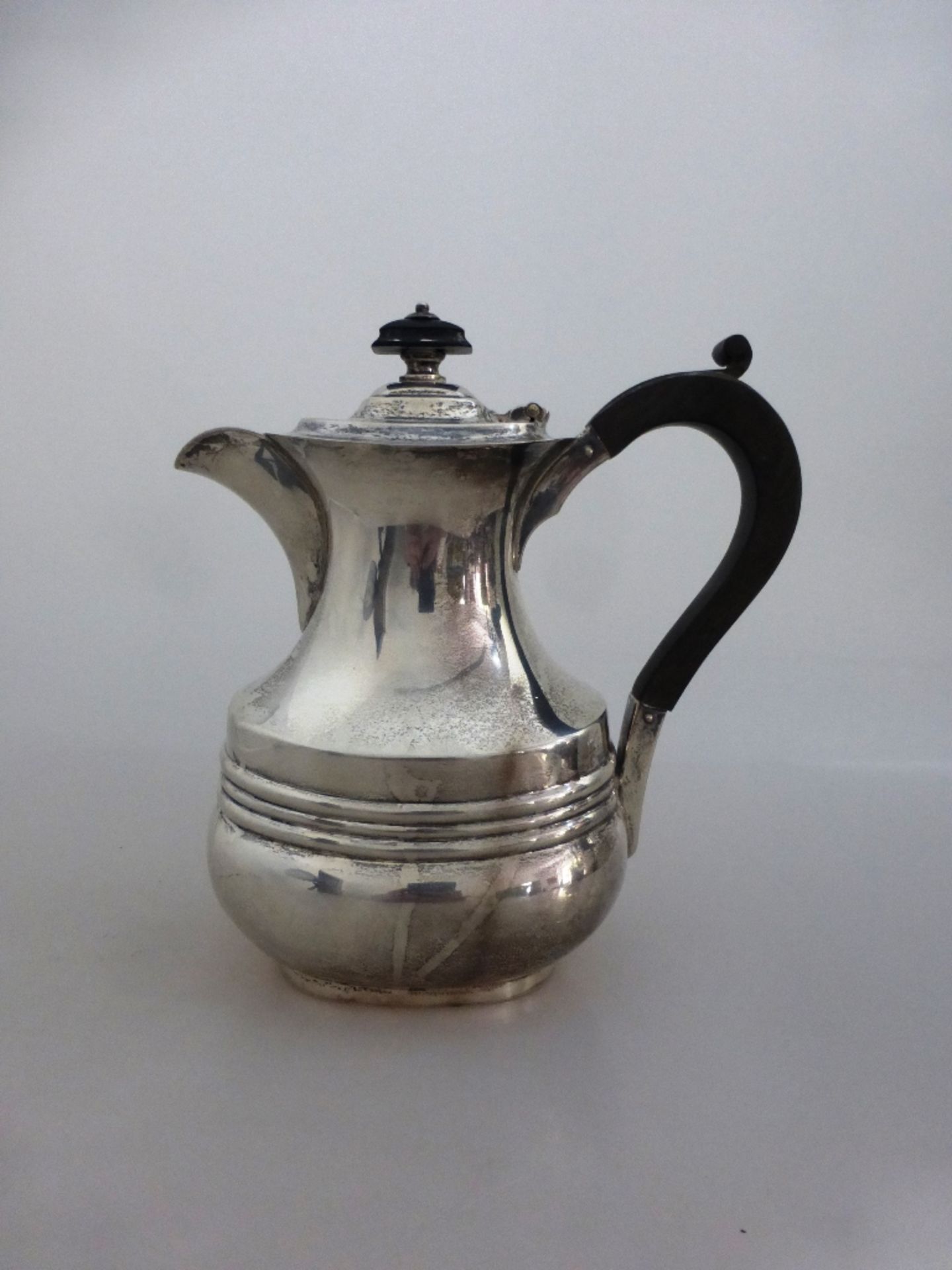 Kaffeekanne, England Birmingham, Hukin & Heath, 1915, Sterling Silber 925, Griff und Knauf