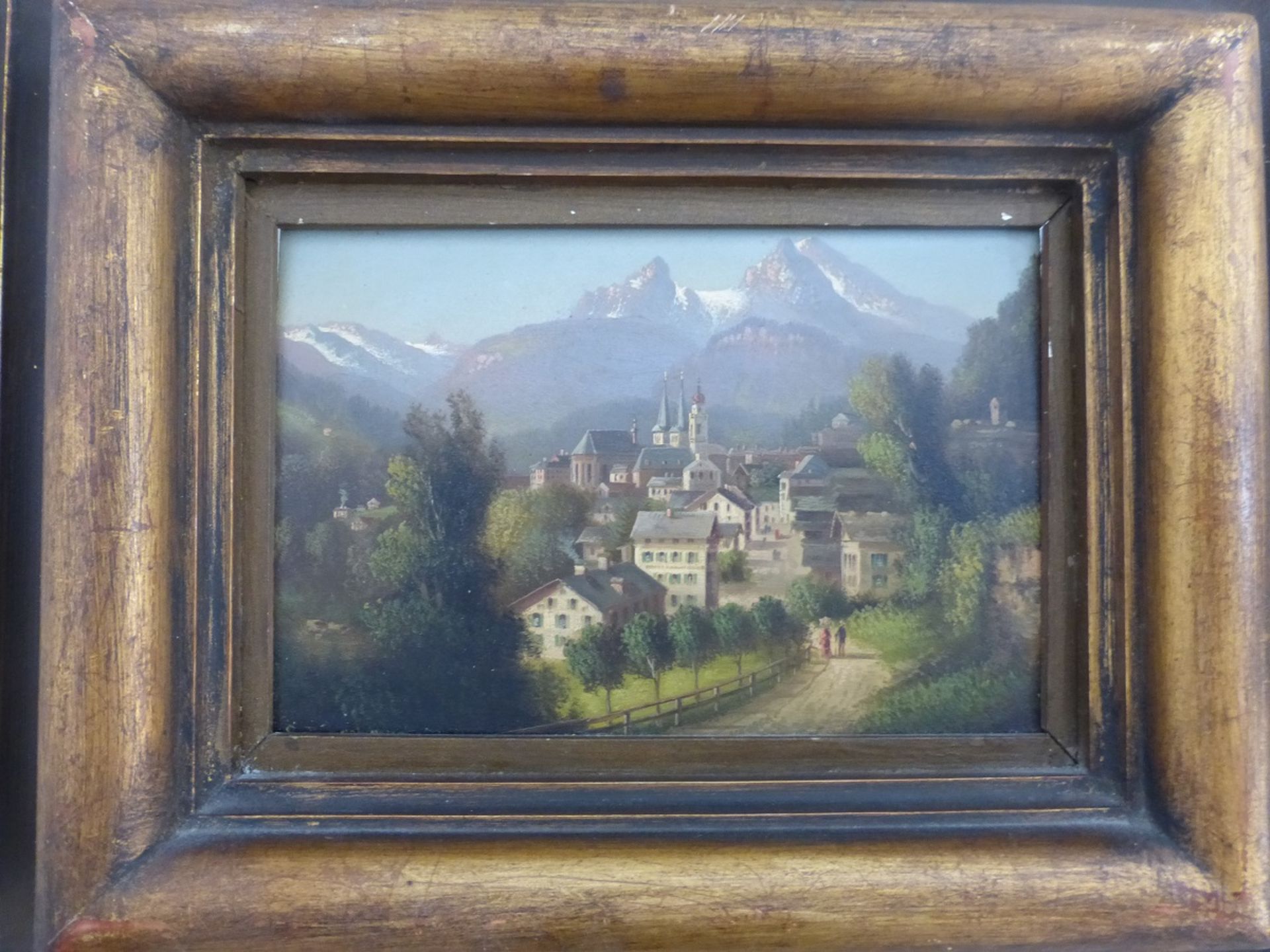 Deutscher Maler des 20.Jh., Öl/Holz, Ansicht von Berchtesgaden um 1900, unsign., 30cm x