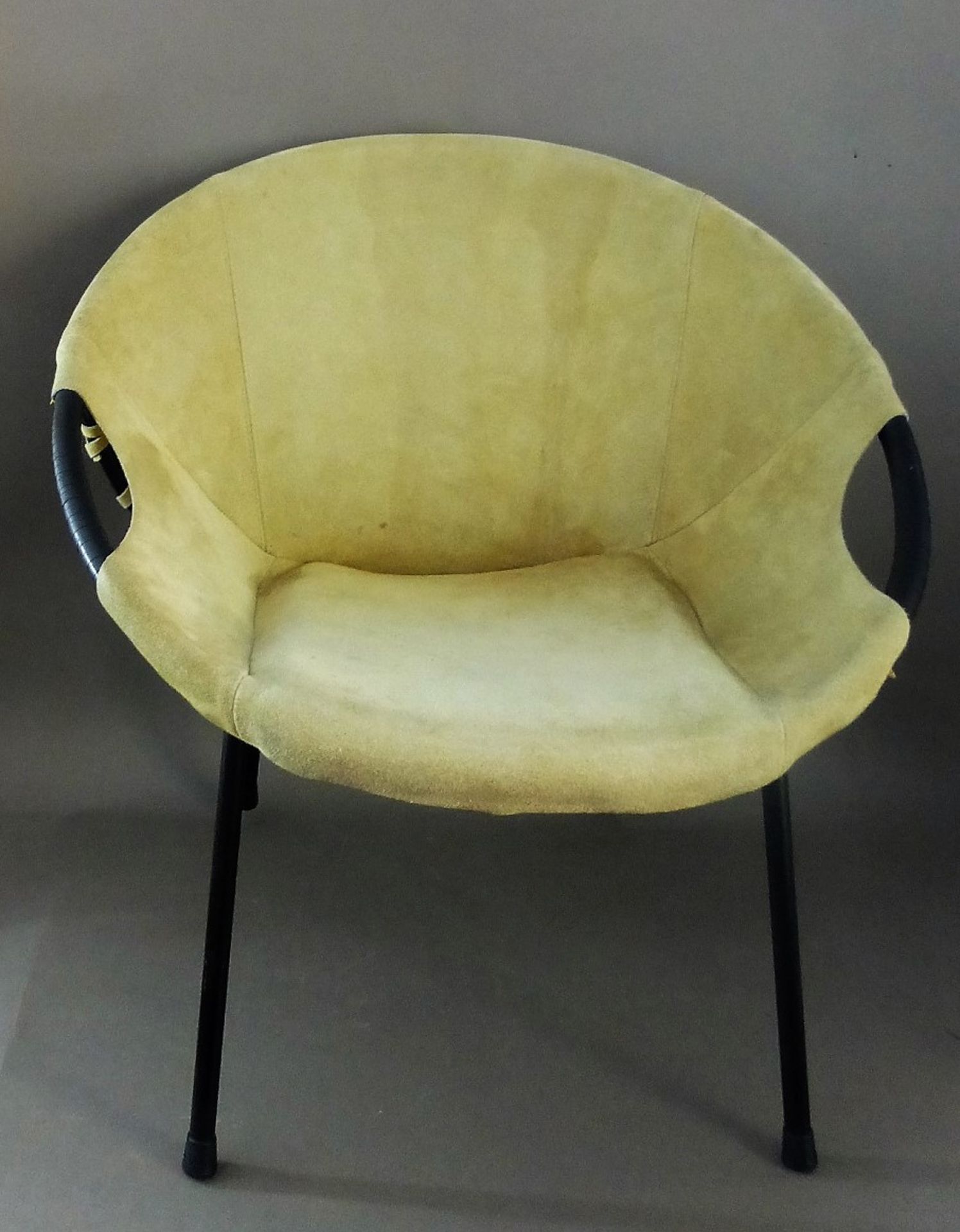 Lusch & Co., Lochhausen, 2 "Balloon Chair", Paar Wildleder - Schalensessel, deutsch 1960er - Image 2 of 2